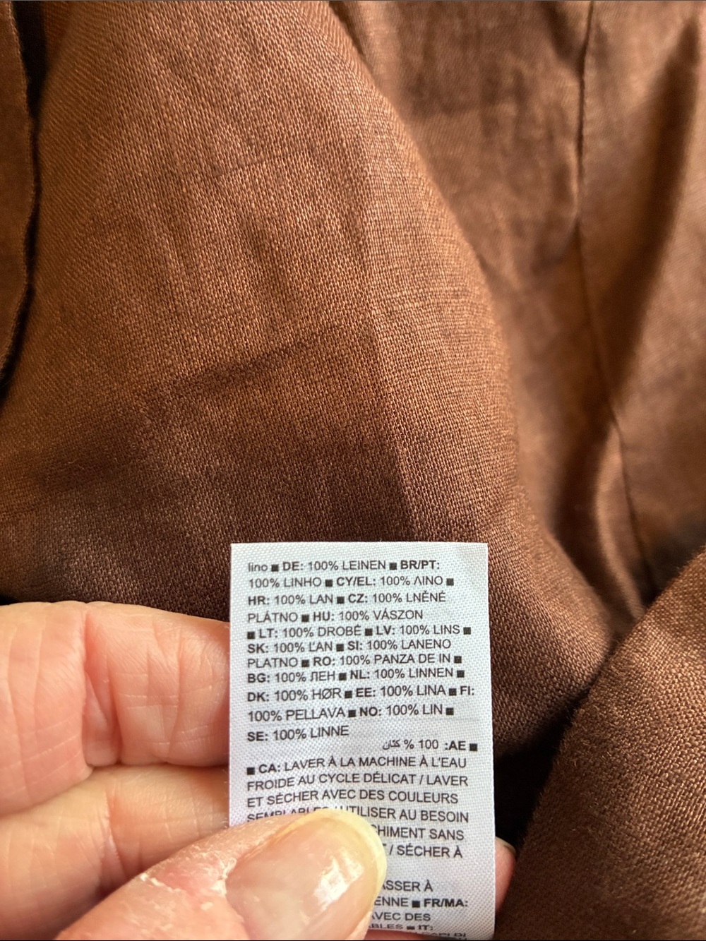 NWT Banana Republic Linen Peasant Blouse Chocolate Brown Sz S - Picture 7 of 7